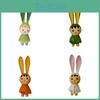 Wooden Bunny Car Stand With Long Ears For Gift And Home Office Decoration In Bright Colors