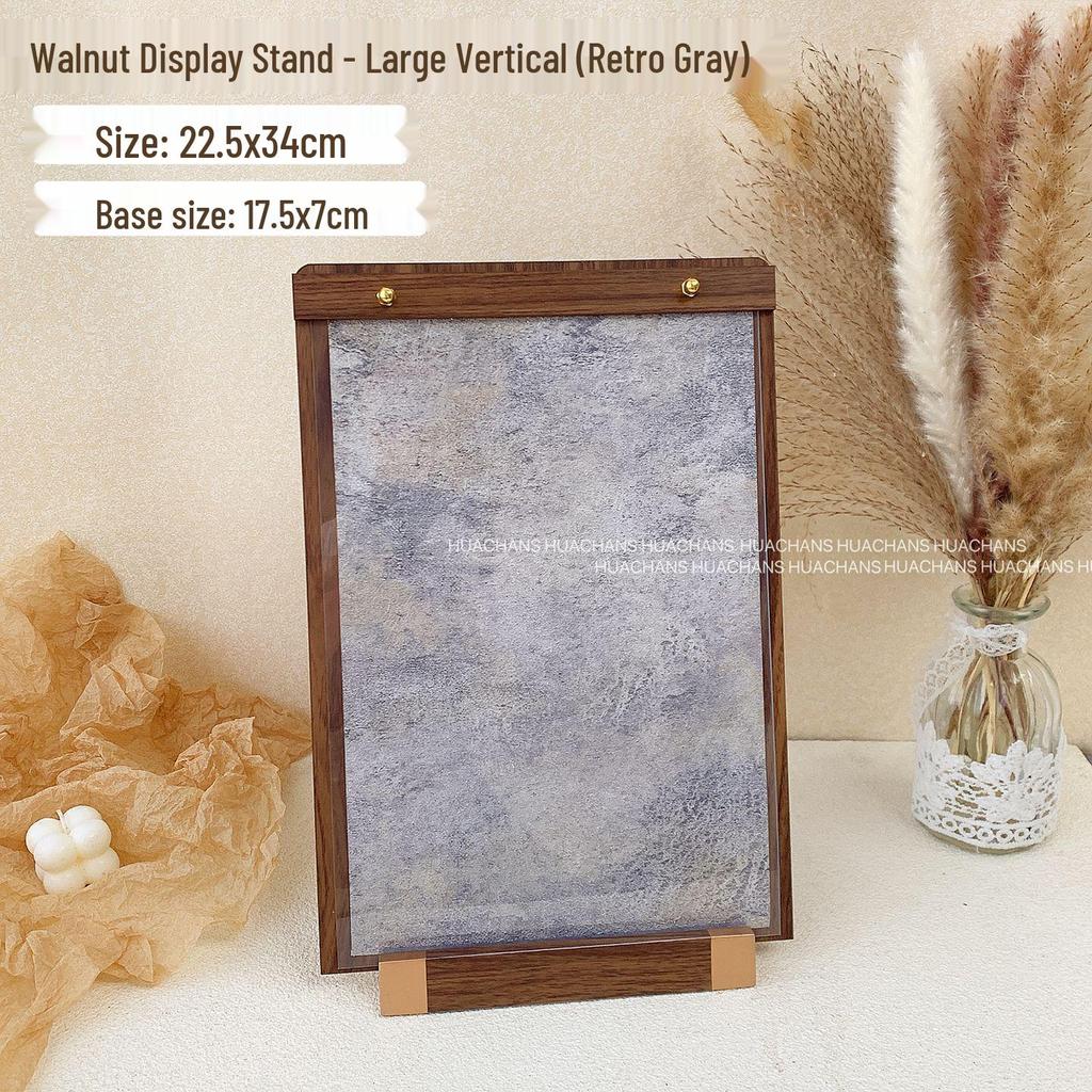 Walnut Wood Manicure Display Stand with Solid Base