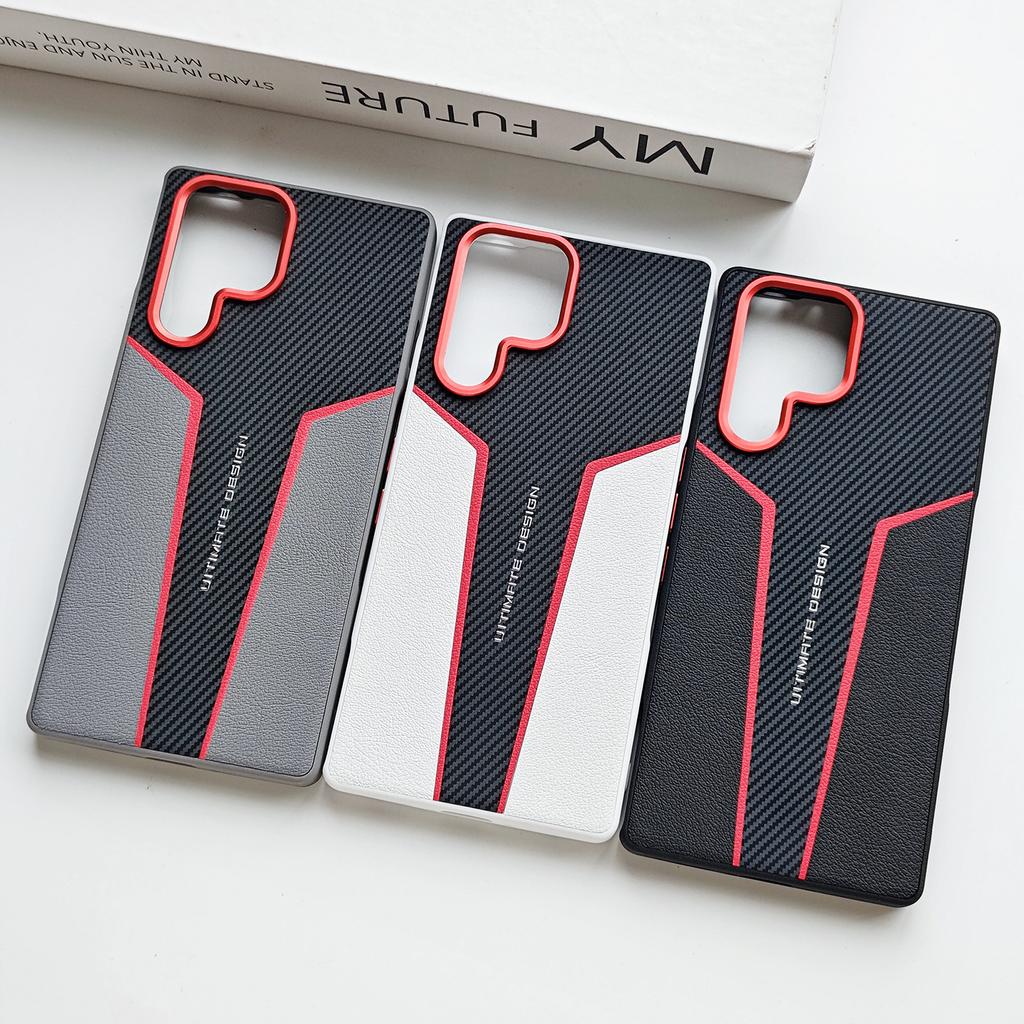 For ZTE Nubia RedMagic 11 Pro and 11 Pro+ Plus Case Metal Alloy Camera Independent Buttons Carbon Fiber Pattern Leather Cover