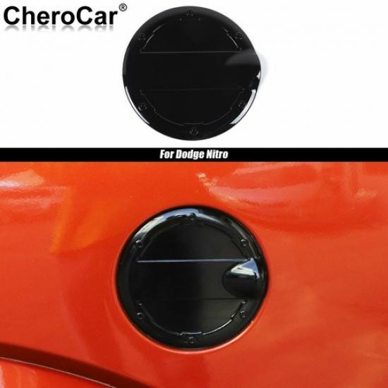 Black Gas Cap Cover Trim Fuel Tank Cover Decor for 07-12 Dodge Nitro Accessories