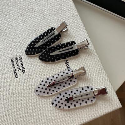 Koreaanse Stijl Polka Dot Transparante Acetaat Haarclip - Elegant, Veelzijdig, Spoorloze Zijclip voor Fijn Haar en Pony