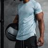 Summer Men T-shirt Round Neck Solid Color Mesh Short Sleeve Quick Dry Loose Elastic Pullover Casual Daily Wear Fitness Sport Top