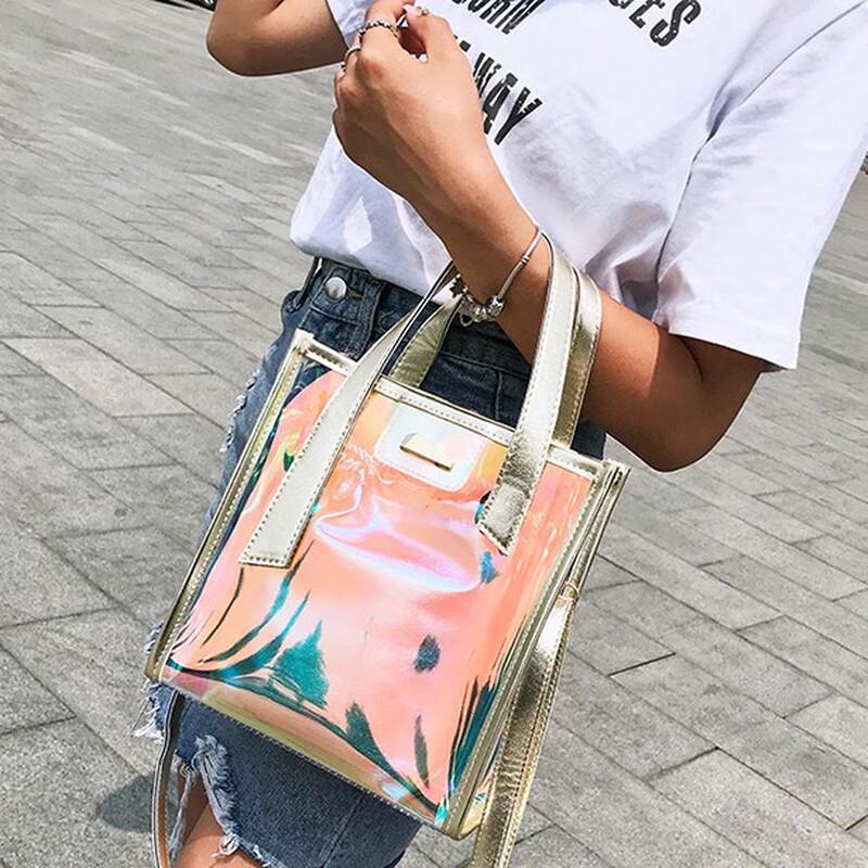 REWELL Transparent Laser Tote Shoulder Bag