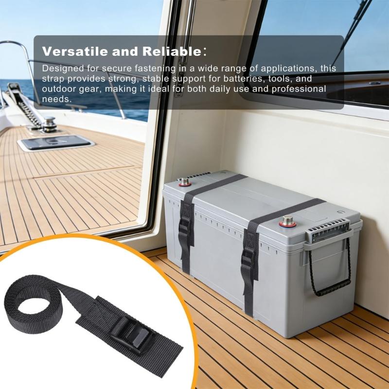 Gear Cams Buckles Straps with Soft Padding Nylon Tie Down Straps for Secure Battery Fastening On Boats Trucks & Trailers