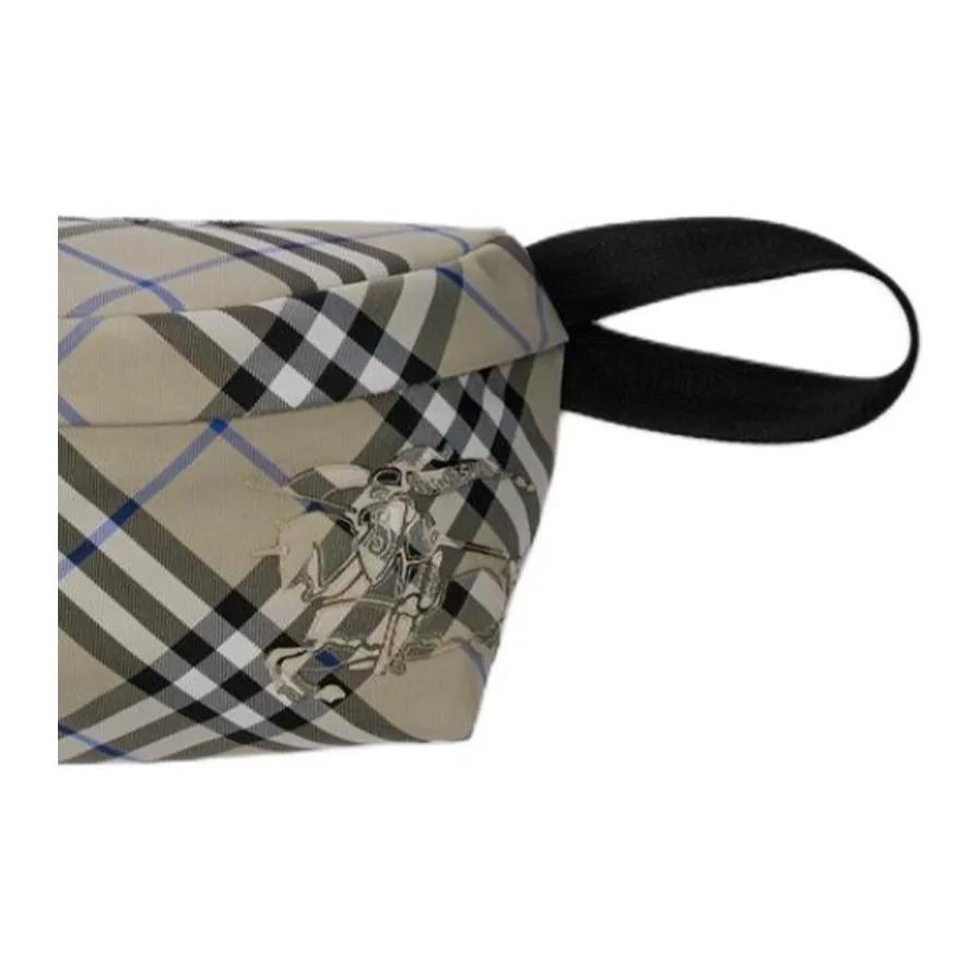 Burberry Adjustable Mesh Shoulder Strap Waist Bag with Zipper Closure Polyester Men's Moss Green