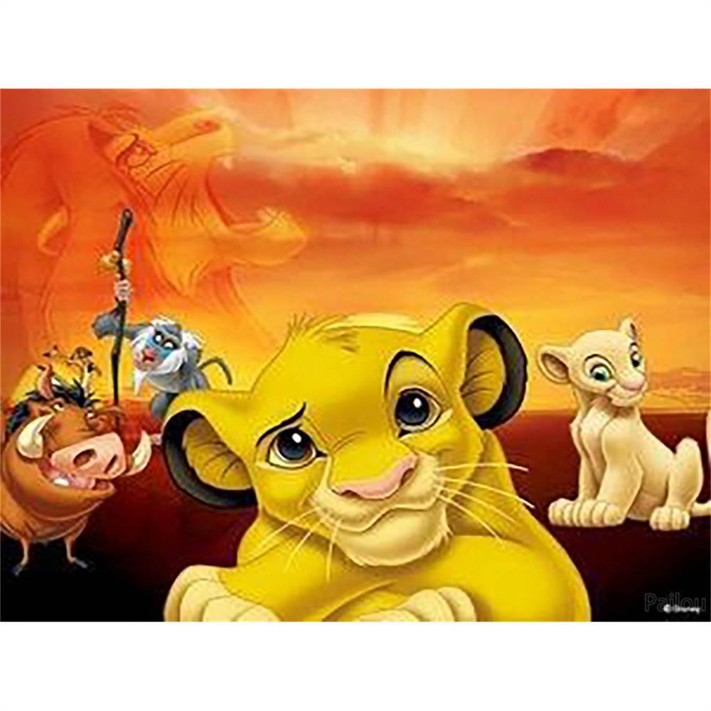 Disney The Lion King Simba Classic Animation 5D Diamond Painting Full of Diamonds DIY Handmade Diamond Painting Cartoon Decoration Painting Kit