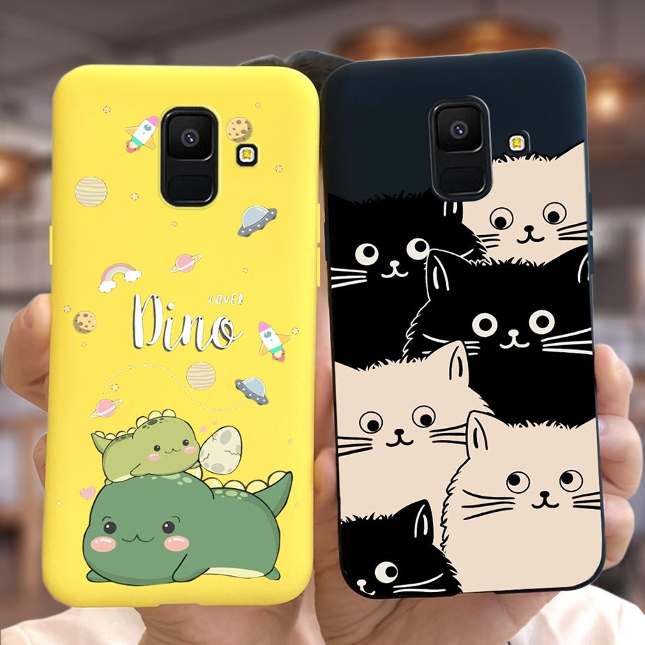 For Samsung Galaxy A6 Plus 2018 Case SM-A605F Cute Dinosaur Cartoon Cover Soft TPU Phone Case For Samsung A6 2018 A600F A6+ Bags