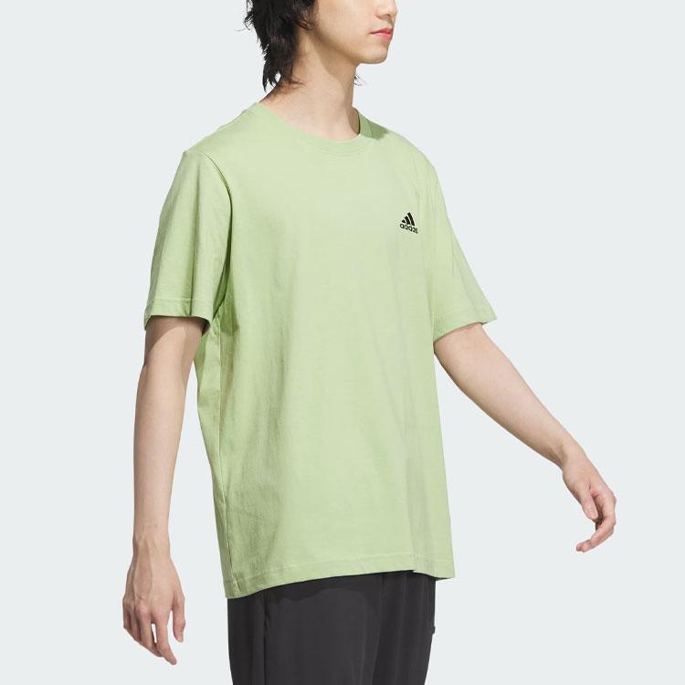 Adidas Sports Casual Solid Color Logo Round Neck Short Sleeve Drop Shoulder T-Shirt Unisex T-Shirt Magic-Yellow-Green JI9066