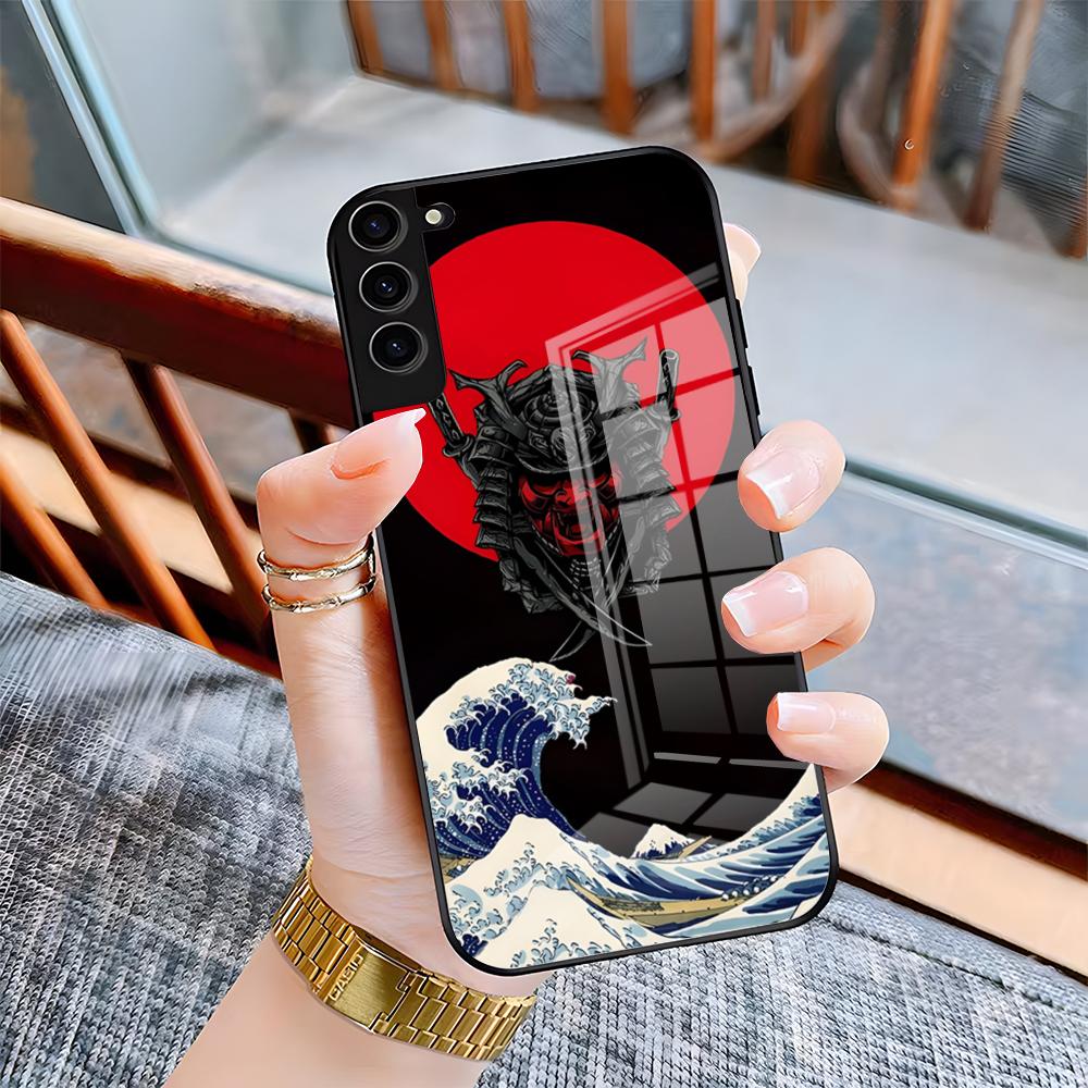 

Чехол для телефона с маской самурая для Samsung S26 S25 Plus S20 S20 Plus S22 Ultra S23 FE S21 Plus S21 Ultra Стеклянная крышка Samsung S26