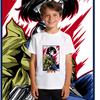 Camiseta de Algodão para Meninos e Meninas Estampa de Anime Alita Anjo de Batalha Top Casual de Manga Curta para Crianças Verão Macio Respirável