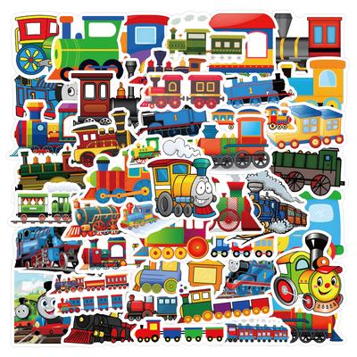 60 Nouveaux Stickers Graffiti Train Dessin Animé Train Valise Gobelet Cahier Stickers pour Enfants