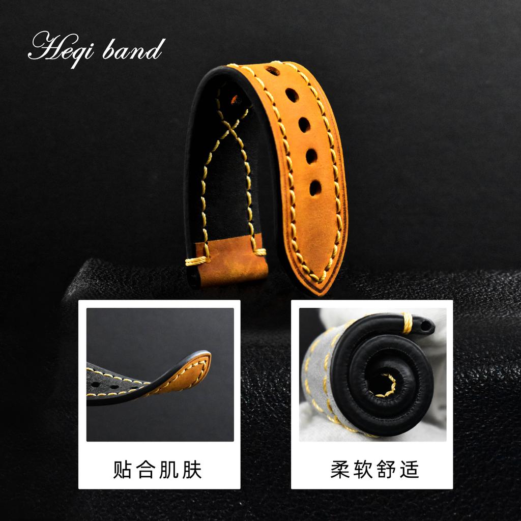 Apple Strap Apple Iwatch7 SE 6 5 4 Genuine Leather First Layer Stainless Steel Pin Buckle Leather Strap Men