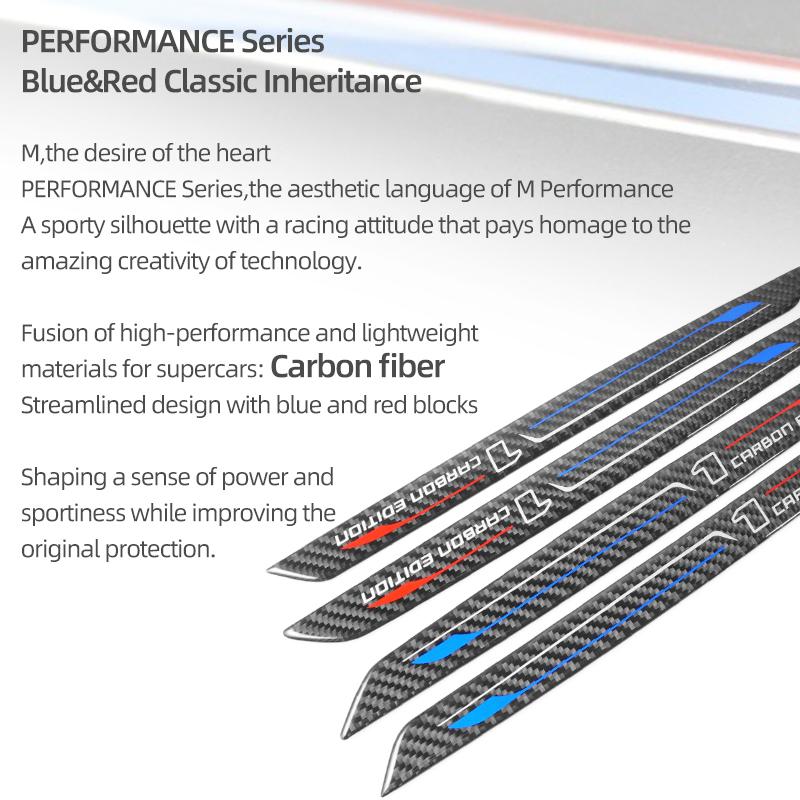 Carbon Fiber For BMW F20 Series 1 Door Sills Anti-Scuff Stickers Threshold Trim Strip Welcome Pedal Car Interior Accessories NM5