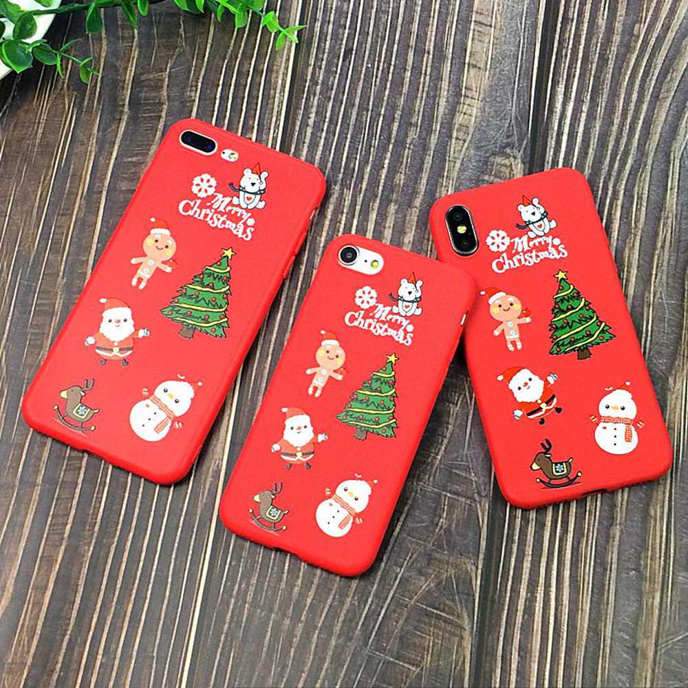 Shockproof Back Cover Christmas Soft TPU Phone Case For iPhone 5s SE 6s 7 8 Plus Xs Max Xr