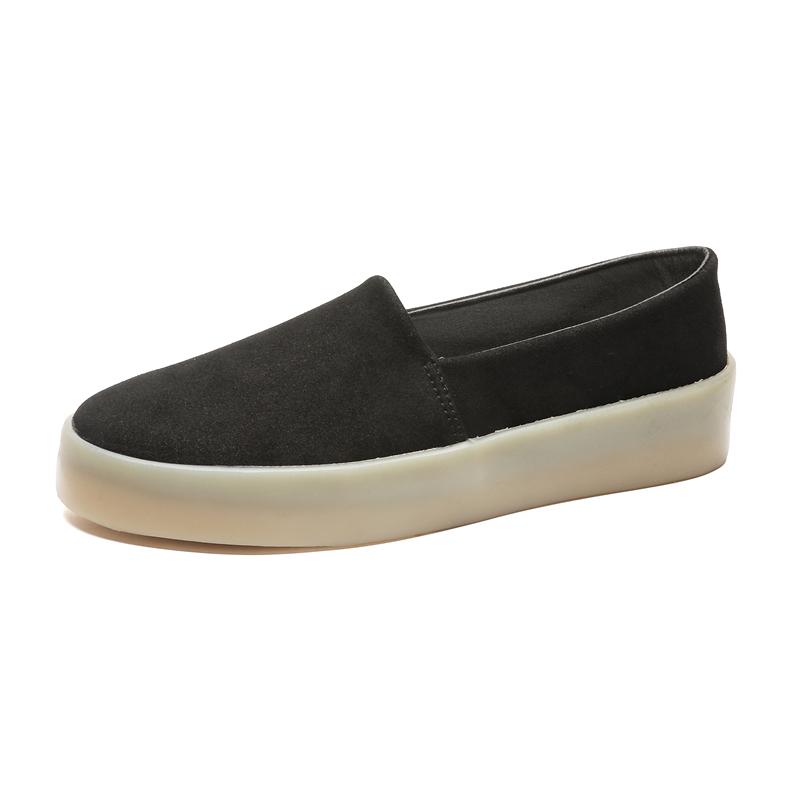 

Мода Мода Хаки Мужские лоферы Удобная замшевая повседневная обувь для мужчин Легкая платформа Слипоны Обувь для скейтборда Мужская обувь 39 чёрный