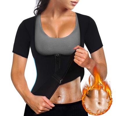 Hot Neoprene Sauna Suits for Women Sweat Waist Trainer Vest Workout Body Shaper Shirts Thermo Jacket Shapewear Tank Tops Fitness T-Shirt