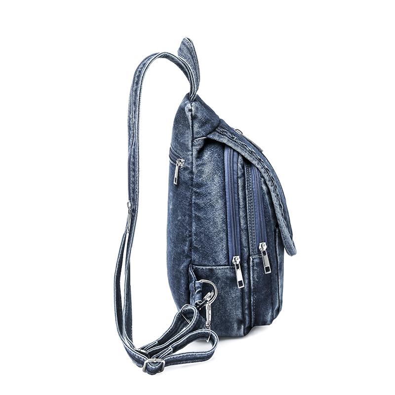 Small Backpack Women's Lightweight Retro Large Capacity Chest Bag Multi-function Backpack