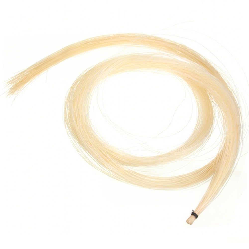 Two Natural White Horsehair Violin Bows, Spare Parts for Violin Bows and Stringed Instruments (Style)