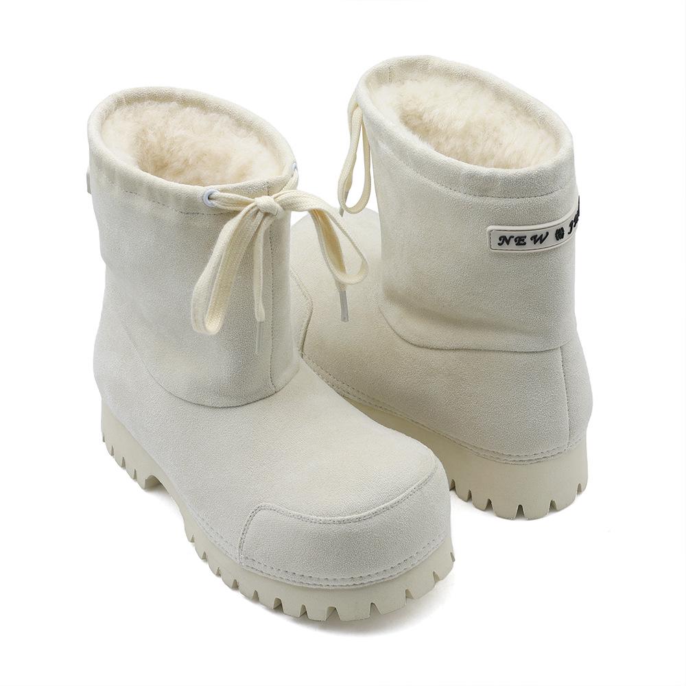 Women's 2025 Winter Thick-Soled Snow Boots: Fashionable, Non-Slip, Ugly-Cute Ski Boots with Drawstring for Big Toes; Thickened and Warm.