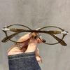 Oval Nerdy Glasses for Women: Retro Japanese Style, Anti-Blue Light, Saturn Design, Prescription Compatible.