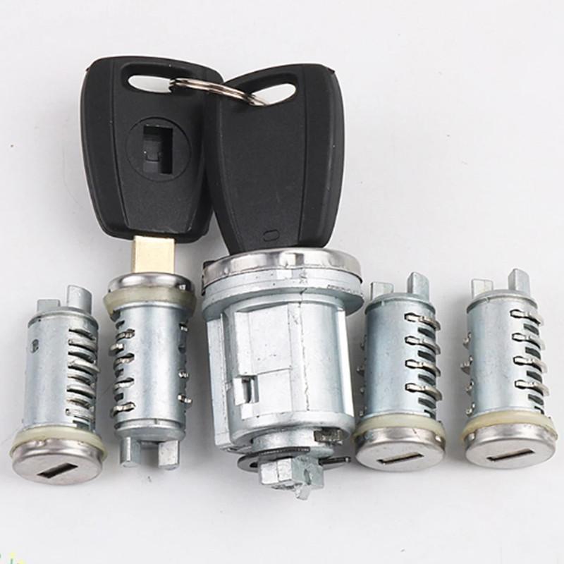 OEM Auto Full Set Door Lock Cylinder For Fiat Ducato Doblo Cargo Punto Panda SIP22 Blade Trunk Lock Ignition Lock With 2Pcs Key