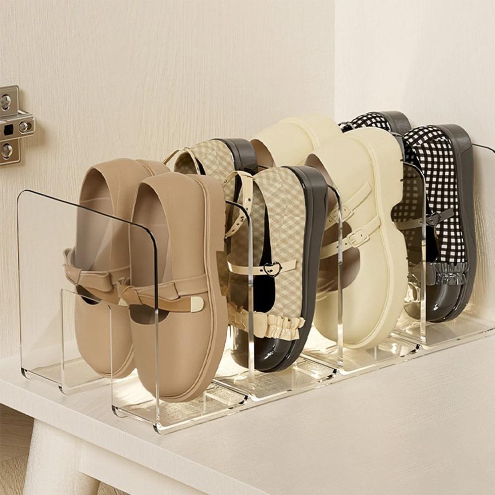Simple Plastic Shoe Storage Rack Vertical Space-saving Storage Rack Multifunctional Shoe Racks чистый
