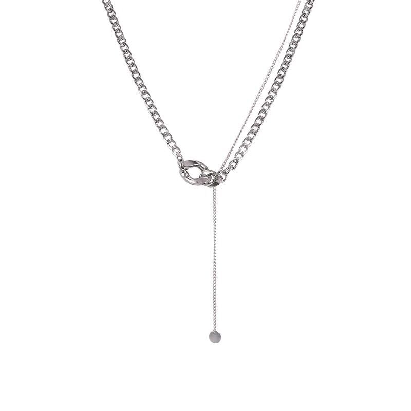 Titanium Steel Non-Fading Chain Sweater Necklace Women'S Autumn And Winter Hip-Hop Cold Accessories Design Sense Niche Sweater Chain