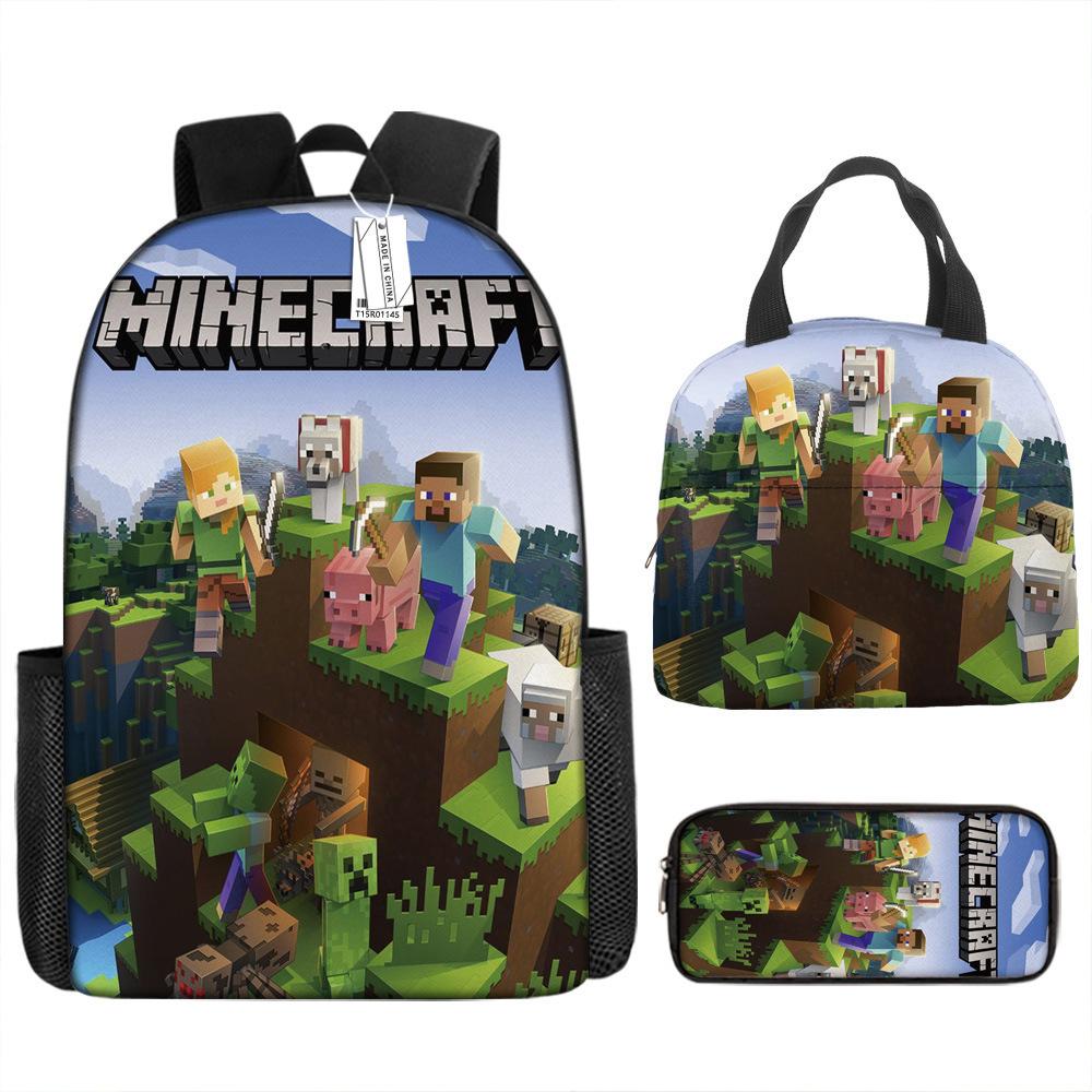 New Virtual World ROBLOX Primary and Secondary School School Bag Children's Backpack Backpack Cartoon Lunch Bag