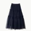HOLRAFAN Long Tulle Elastic Perfect for Everyday and Available in Multiple Colors Women's Skirt, Elegant, Slimming, Waist, Lined, High-Waisted,