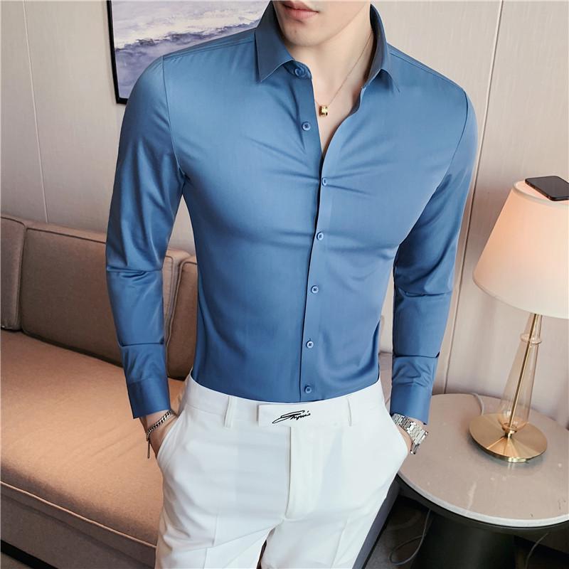 

Promoting premium Korean-style men s long-sleeve shirts: seamless, thickened, slim-fit, stretchable, and warm casual shirts. XL fits 120-135 jin