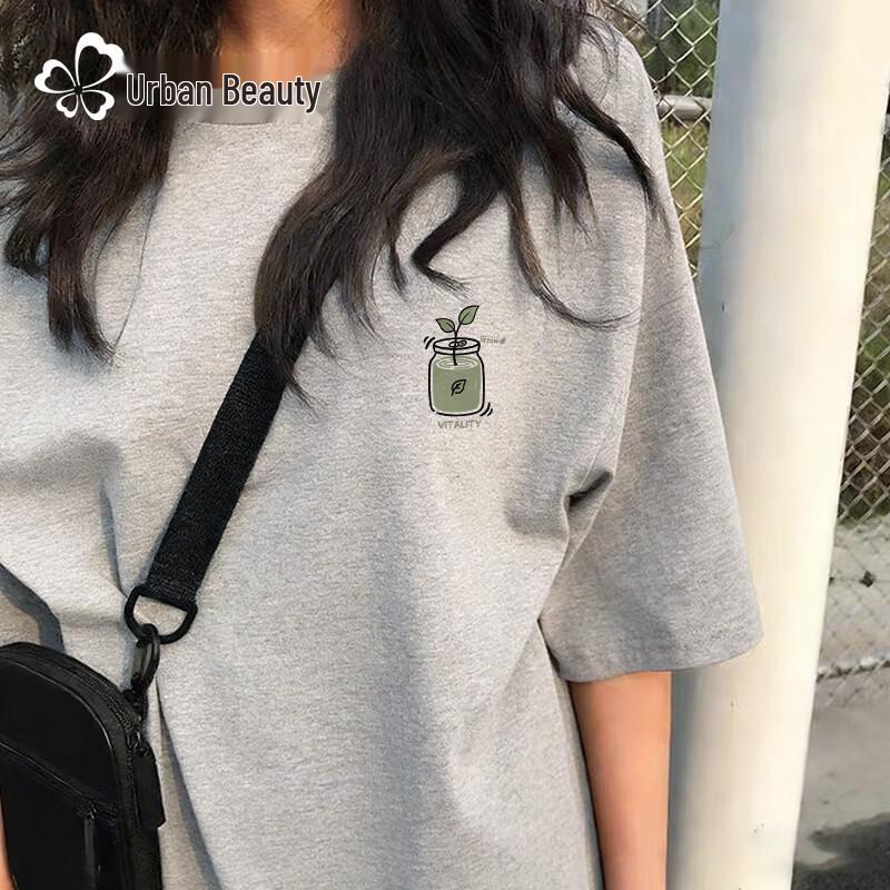 Dushi Liren Women's Pure Cotton Loose Fit Short Sleeve T-Shirt