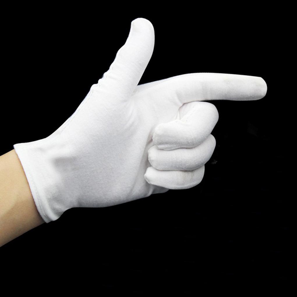 

1 Pair White Cotton Gloves Size 6.7-9.4 for Jewelry Silver Inspection Hotel Attendant