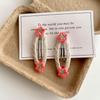 Korean Style Embroidered Flower Hair Clip for Girls - Cute Fabric Hairpins