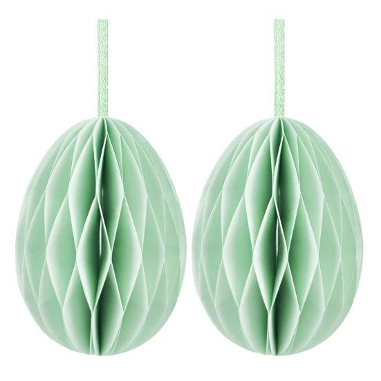 2 Pcs Easter Honeycomb Hanging Decoration 3D Paper Honeycomb Easter Egg