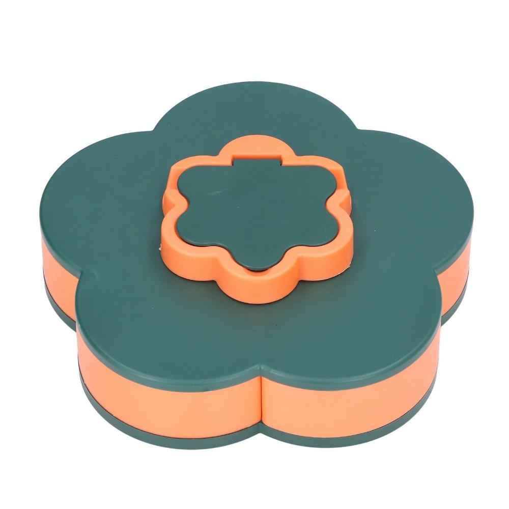 Flower Shape Candy Tray Double Layer Nut Plate 360 Rotating Storage Organizer  Snack Storage