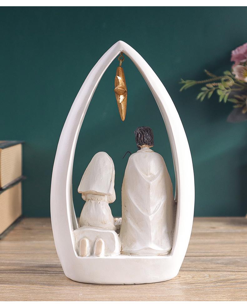 European Holy Infant Resin Figurine - Nativity Scene Tabletop Decoration