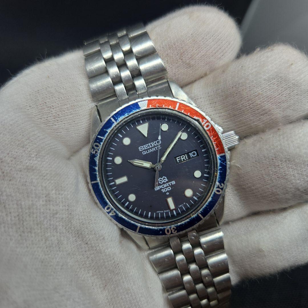 Used [Rare/working item] Seiko Quartz SPORTS 100 5H23-7A9A