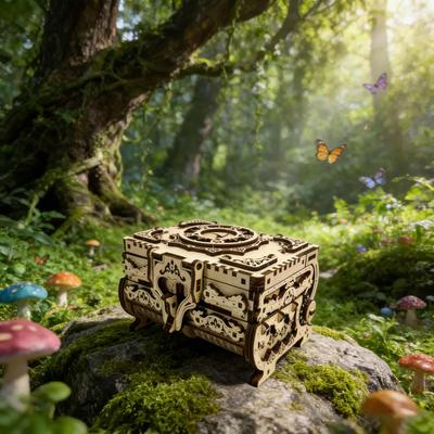 3D Wooden Music Box Puzzle Miniature : The Perfect Holiday Present Ideal for Halloween Christmas Plus Birthdays