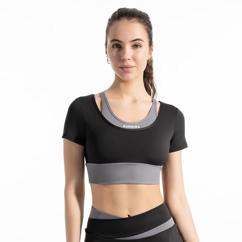 

Nuodingxiu Women s Layered Look Yoga & Fitness Short Sleeve Top