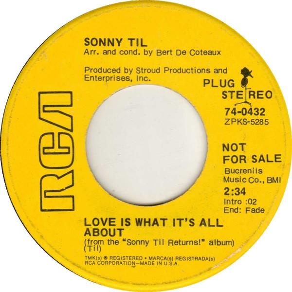 

7-дюймовая пластинка SONNY TIL Love Is What Its All About 740432 RCA Victor 1971 США SoulFunk Б/у