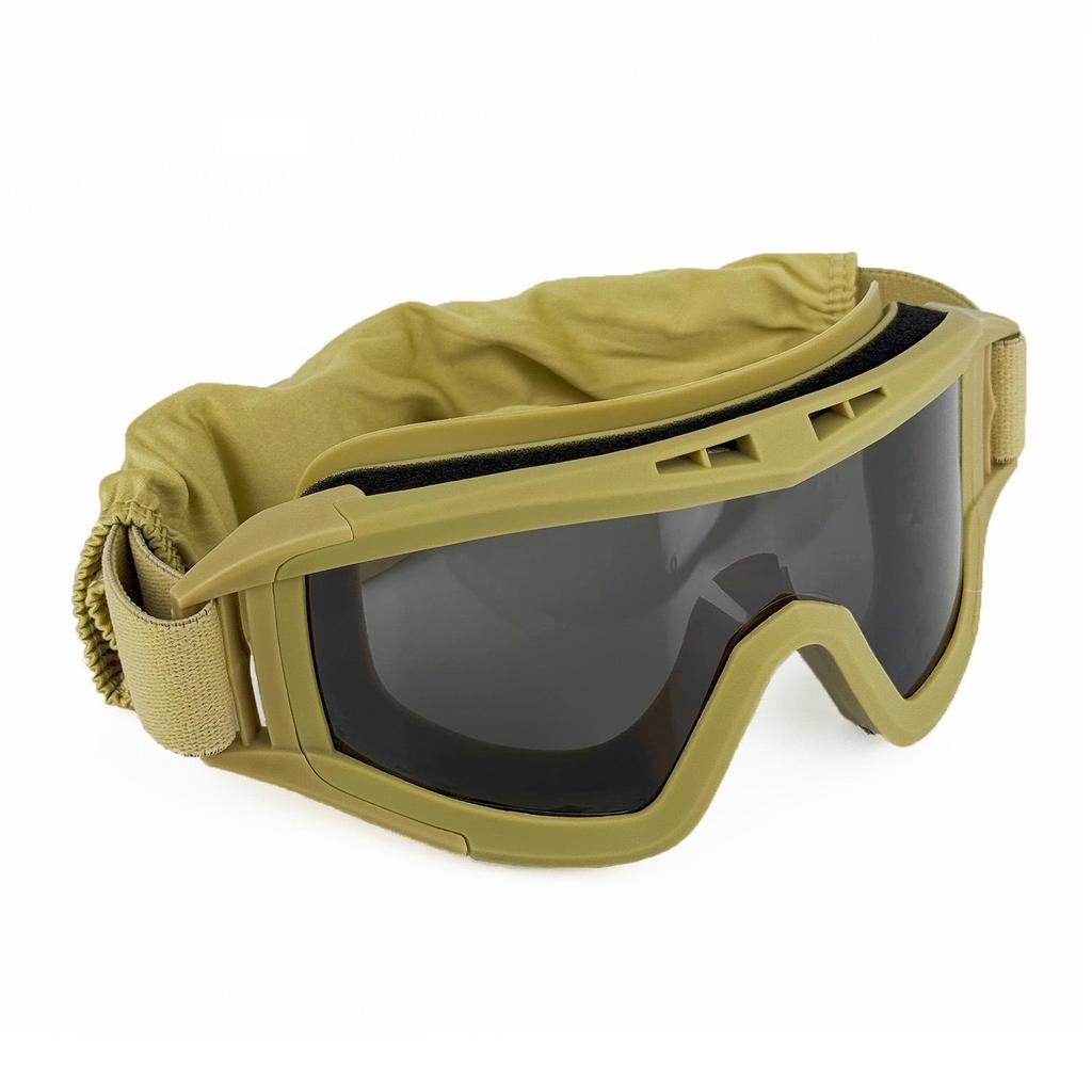 Yellow Tactical Windproof Outdoor Goggles Set - Locust Style for Sand and Wilderness