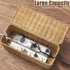 Cable Management Box Handwoven Imitation Rattan Cord Hider Organizer Box with Lid for TV Computer USB Power Strips & Cords