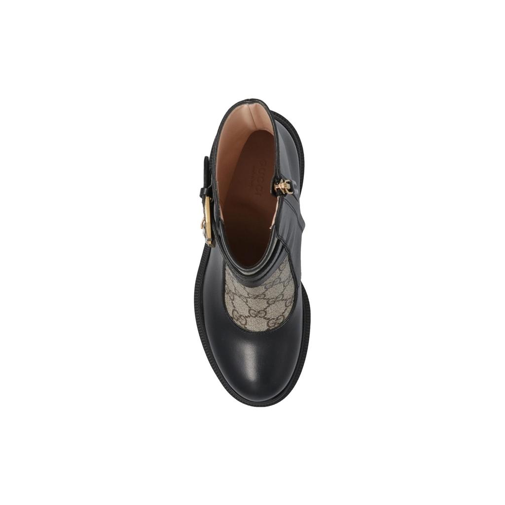 Gucci Wmns Ankle Boot 'Buckles - Black Beige' Women's 701100 UVV20 1182