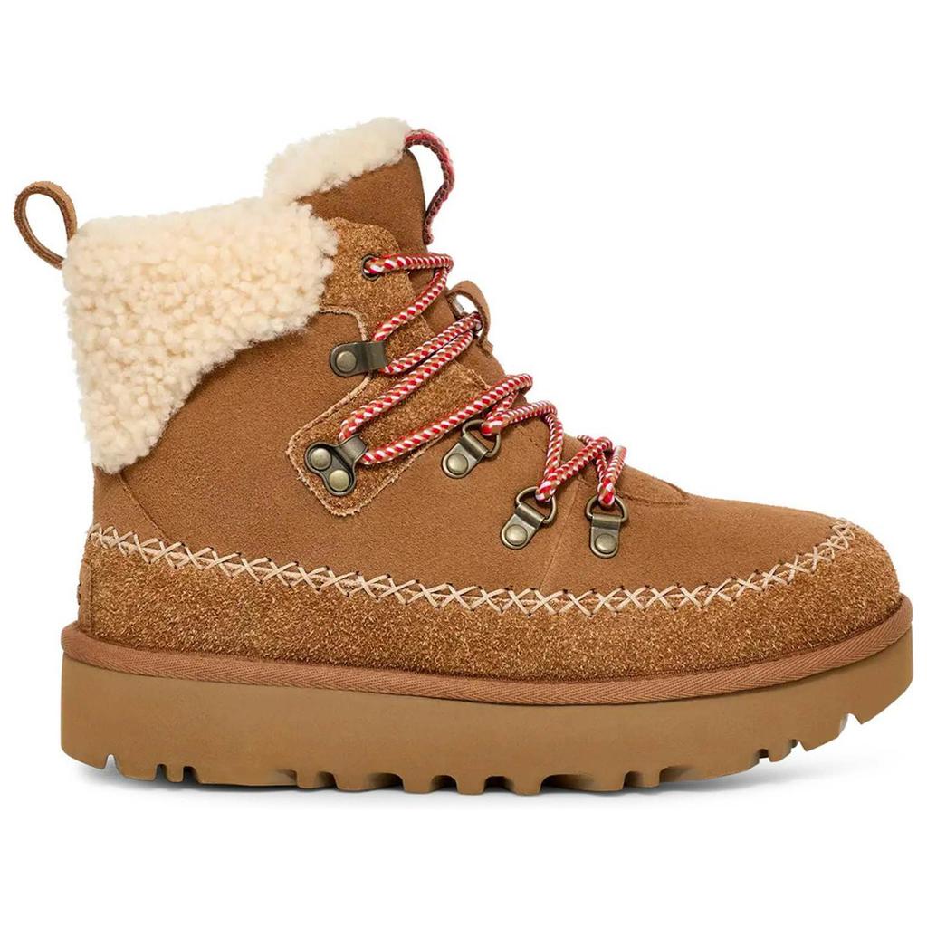 UGG Classic Alpine Lace-Up Comfortable Warm Short Boots Women boots Brown 1158271-CHE