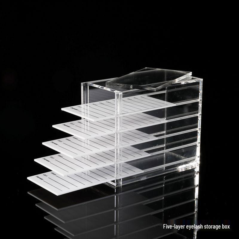 Camellia Grafting Eyelash Acrylic Storage Box, Five-Layer False Eyelash Organizer