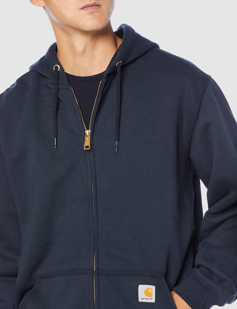 Carhartt Midweight Hooded Medium Men's Zip-Front Sweatshirt, Navy, [Used]