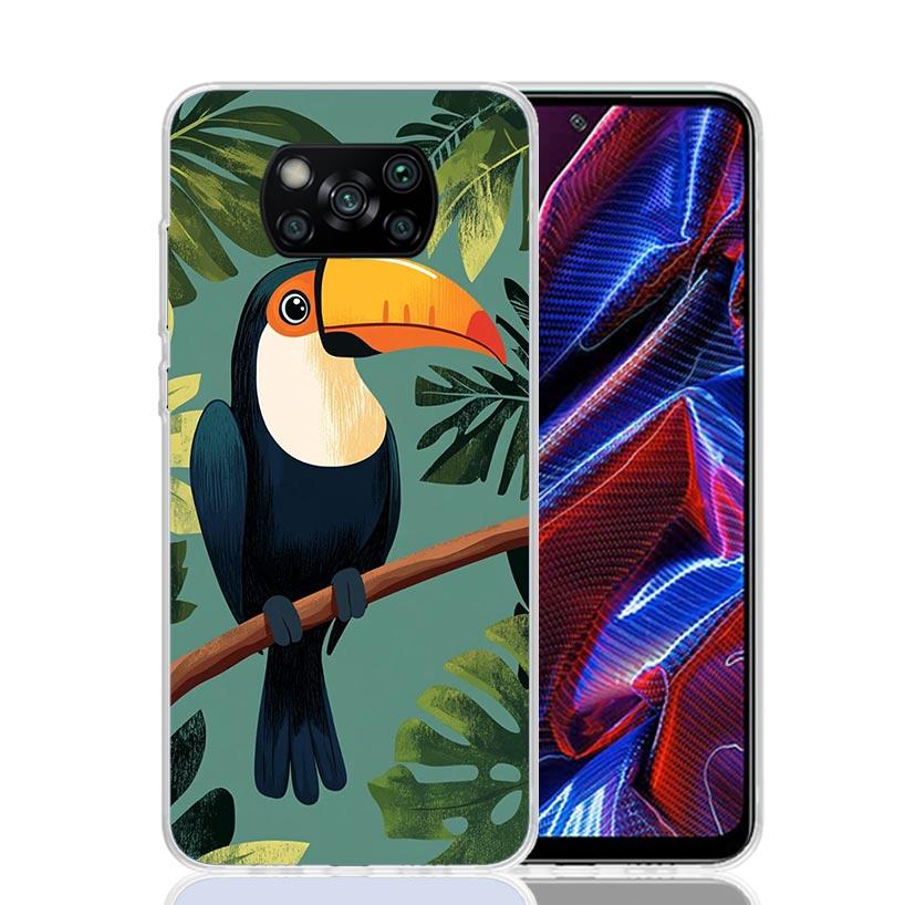 Tropical Toucan Phone Case For Xiaomi Poco X7 X6 X5 Pro F7 Ultra Redmi 15C 15 13 13C 12 12C 10 10A 10C 9 9A 9C 9T Cover Poco X7
