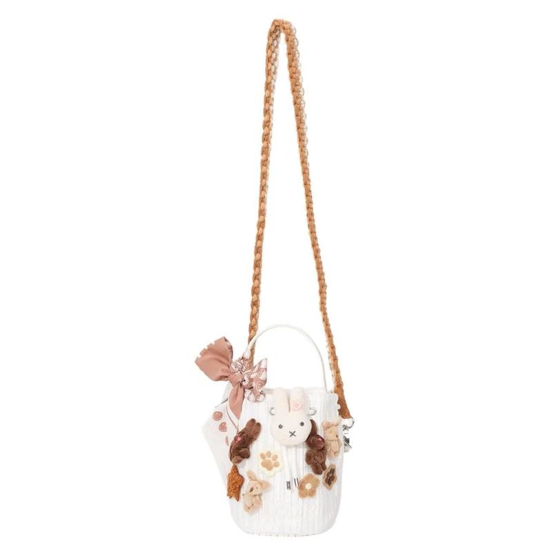 

DIOR [Customized Cosmetic Bag] Rabbit Paw Sweet Bucket Classic, Versatile, Cute, Childlike, Fashionable, Storage and Portable, Polyester Fiber белый