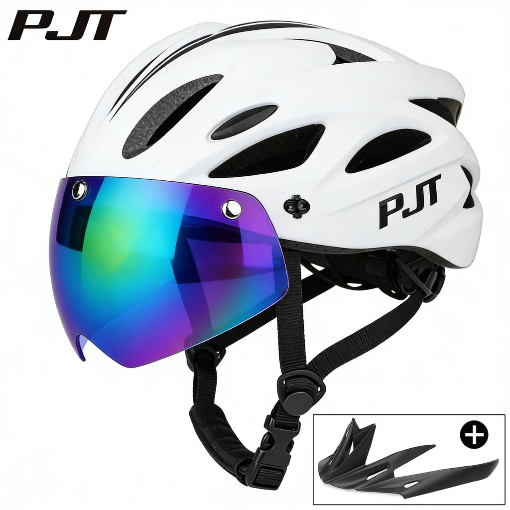 Kask rowerowy 4 w 1 z okularami przeciwsłonecznymi / Daszkiem Bezpieczeństwa Kaski Wielotrybowe noszenie Kask rowerowy Kask rowerowy MTB Dla kobiet Mężczyzn
