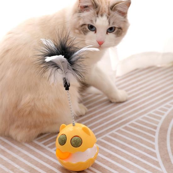 Wiosenna Piórko Zabawka dla Kota Kołyszący Się Drapak dla Kota z Kulą Kocimiętki Interaktywna Zabawka Tor z Kulkami dla Kotów Domowych Ulga w Nudzie Samodzielna Rozrywka